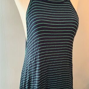 SO Black and Green Striped Top